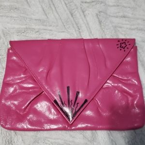 Mauve pink large envelope clutch customized purse